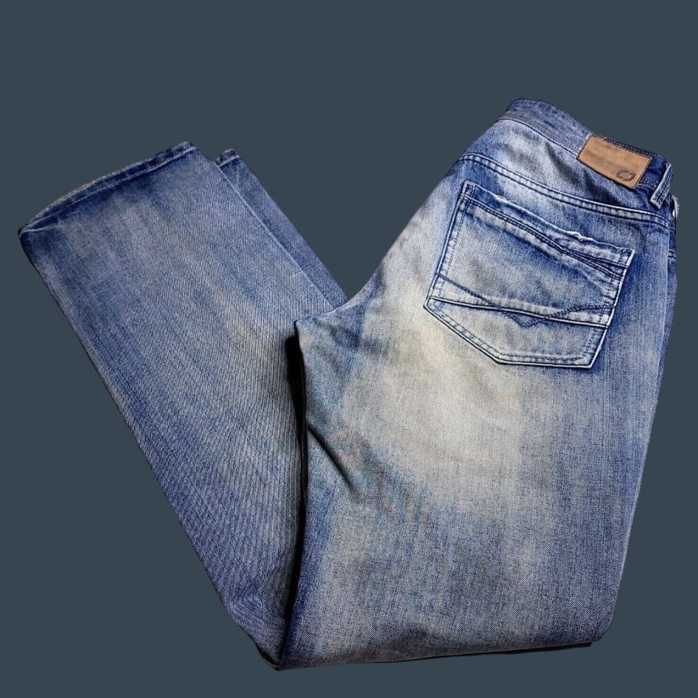 Castro Jeans Mens Jonathan Straight Fit 33 Light Wash Denim Stretch